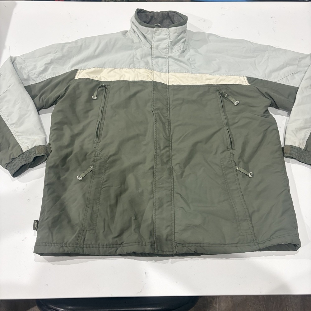 Vintage Aero Ski Jacket Men's XL Green Gray Full Zip Winter Lined 90's Y2K